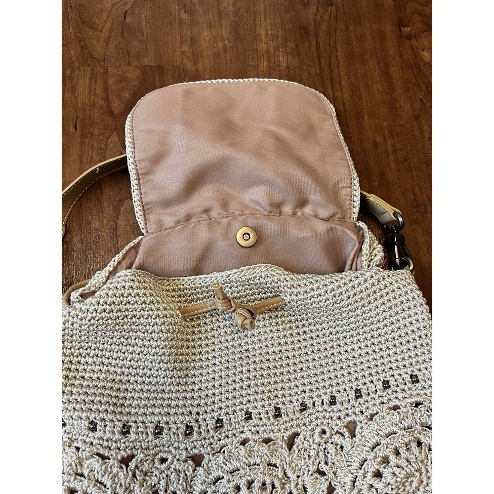 Handcrafted Cream Crochet Backpack – Women Bags - Picture 3 of 8